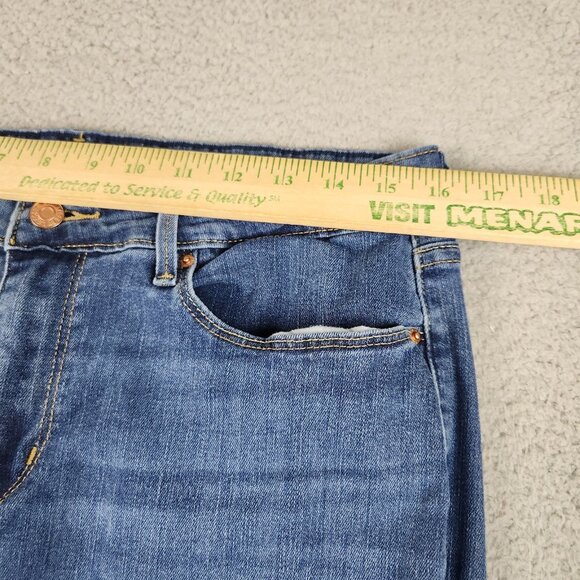 Levi's Classic Bootcut Womens Jeans Size 14 Blue Dark Wash Mid Rise Good Stretch - Picture 4 of 11